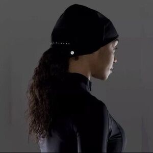 Black Lululemon Running Beanie with Ponytail Hole